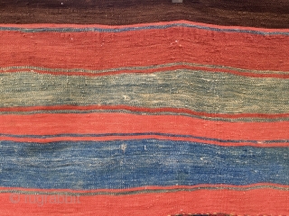 Eastern Anatolia open storage bag/cuval. 1880s. Awesome colors. Flatweave & sumack. Some metal thread here & there. A couple of minor condition issues. A tribal art jewel. More pics & infos on  ...