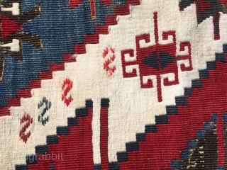 ....a weirdly cut fragment.....From Western Anatolia.....was originally a kilim strip......a nice one.....great colors......white is cotton...prayer niche fragment.....great fragment in my opinion........size is cm 83x67...buy it, mount it and hang it......it will be  ...