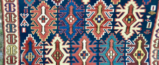 Great Shirwan Kuba Kilim. 
Cm 165x275, Ft 5.4"x9.028" 
Datable 1880sh 
Awesome, natural, saturated bright, beautiful colors. 
Classical, Caucasian Kuba pattern. 
In very good condition. 
Shipping by UPS/Fedex to most eu/usa countries at  ...