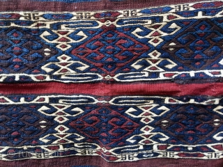 Tribal art bros! From Turkey, Eastern Anatolia. This is a great storage bag or commonly called in Turkish cuval. Size is cm 126x136. Complete, in good condition. The central sumakh part is  ...