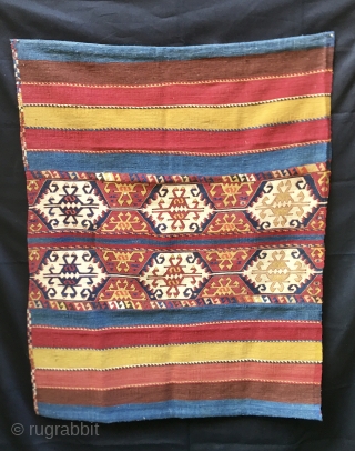 Wonderful Anatolian cuval. One of the best I ever enjoyed. Most probably from Konya area, Karapinar? Hotamis? Awesome pattern, wonderful natural colors, great spacing, lovely graphics, mint condition. More infos on request  ...