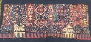 Van, Eastern Anatolia, kilim fragment. Cm 72x176. Datable 1880/1890. Great, wild pattern. Lovely colors. In bad condition, with holes, tears, etc., but still highly enjoyable. I would suggest to have it professionally  ...