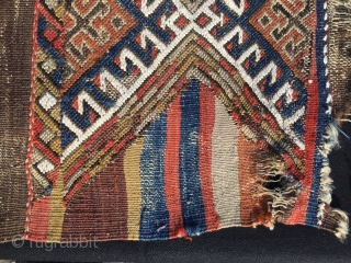 Yet one more Anatolian tribal culture cuval. Cm 120x156. 1880/90sh as we can see from the presence of the fuchsine. Wool, cotton and even some metal thread. Great colors. Condition issues as  ...