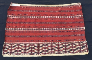 Turkmen Ak (white in Turkic/Turkish) Cuval Tekke. This is a wonderful tribal item, antique, really beautiful, in great condition. Cm 75x110. Most beautiful, finest, best pattern, best colors, best condition. Previous owner/collector  ...