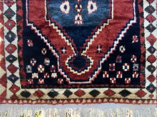 Chahar Mahal Bakhtiari gabbeh rug. Cm 160x186. Age: first half of the 20th c. Woven somewhere in the Chahar Mahal mountains. Super shiny silky wool. Long pile. w & w cotton. Wonderful  ...