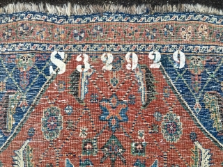 Qashqai pile khorjin bag face. Cm 60x64 ca. 1890/1910. Beautiful, proportioned, interesting. Natural dyes. In good condition. The numbering on the back might be either the cataloging of the Perez gallery in  ...