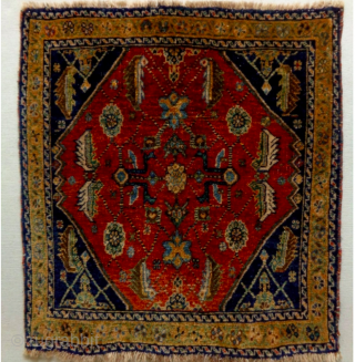 Qashqai pile khorjin bag face. Cm 60x64 ca. 1890/1910. Beautiful, proportioned, interesting. Natural dyes. In good condition. The numbering on the back might be either the cataloging of the Perez gallery in  ...