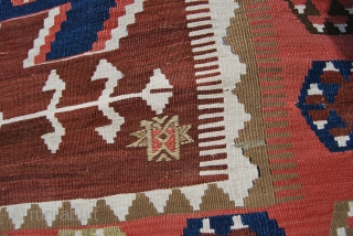 Obruk, Konya area, antique kilim. Cm 125x380. Late 19th or early 20th century. In good condition, a few old restorations, some moth bites. Must leave warehouse, unbeatable price. Pics shot this afternoon  ...