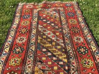 Great Caucasian long, but not too long beautiful rug. Cm 90x275. Could be Talish? Could be Gendje? Doesn't matter, it's really an amazing rug with lovely pattern with all those diag stripes,  ...