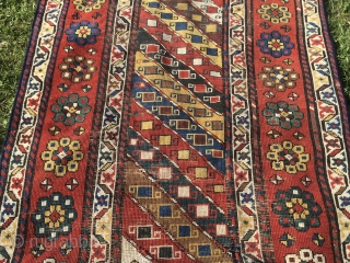Great Caucasian long, but not too long beautiful rug. Cm 90x275. Could be Talish? Could be Gendje? Doesn't matter, it's really an amazing rug with lovely pattern with all those diag stripes,  ...