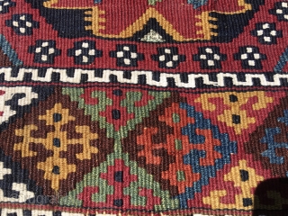 3 antique, wonderful, natural color Malatya kilim bag faces attributed to the Sinanli tribal group. Over 100 years old, awesome, natural, saturated colors, metal thread all over, real tribal art wonders. Rare  ...