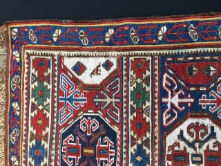 Yes, this is a top Khyzy, north of Baku, Azerbaijan, sumack mafrash main panel. Size is unusually big for such a wonder: cm 67x108. Datable mid 19th century. Really beautiful and extremely  ...