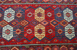 Beautiful Kars Kilim, 
Eastern Anatolia, cm 155x410, 2nd half 19th century, great colors, 
great condition, few minor restorations, rare, collection piece. 
See "KIlims" by Yanni Petsopoulos, page 222, Thames & Hudson, London  ...