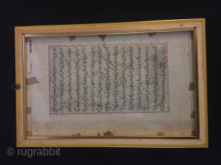 Three Persian miniatures early 18th century or earlier.
Sizes are: cm 20x31, 21x29, 22x33.
They have been framed 50/60 years ago.
Beautiful, great quality.
Sold 1, 2 or the 3 together.
Email carlokocman@gmail.com     
