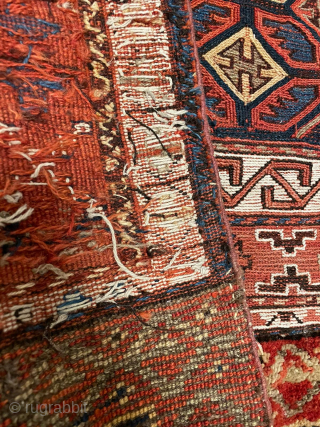 Watch the Dragons in the cage!

Lori/Bakhtiari imho, but could be Qashqai as well.......or?
Sumack & pile weaving
Size is cm 88x102
Interesting pattern with dragons in the central field, or?
Is it common?
Anyway, a great bag,  ...