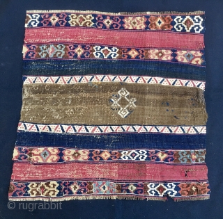 Grrr.......one more fragment! Right, but haver a look, it's not that bad. Eastern Anatolia Sinanli tribal group kilim fragment. Cm 66x66. Datable to 1840/1860 imho. Wool, cotton, silver metal thread. Great colors,  ...