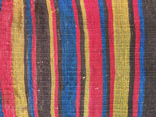 Shahsavan khorjin bag back face.
Size is cm 49x54.
I used it as benchmark for mid 19th century colors.
Great, saturated, awesome dyes in full glory.
In good condition.
Now available for next collector's joy.
Please email carlokocman@gmail.com 