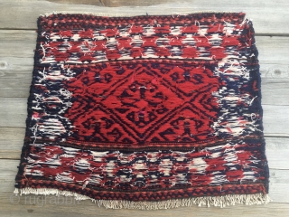 Baluchi sumack khorjin bag face. Cm 43z53. Early 20th century. Great tight weaving. Wonderful graphics. Lovely natural deep colors.              