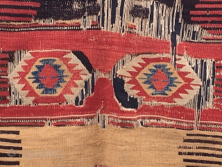 Balikesir kilim fragment. Western Anatolia. Cm 129x173.  End 19th c. Professionally mounted. Great & rare pattern. Lovely colors. A very similar piece appeared on the front cover of the Eskenazi catalogue  ...