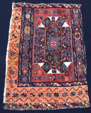 Eastern Anatolia Diwan carpet fragment. Most probably Kagizman. Cm 90x115 ca. Second half 19th century. Best natural dyes. The apricot is simply incredible. Almost all over full pile. The colors are simply  ...