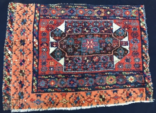 Eastern Anatolia Diwan carpet fragment. Most probably Kagizman. Cm 90x115 ca. Second half 19th century. Best natural dyes. The apricot is simply incredible. Almost all over full pile. The colors are simply  ...