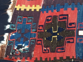 Fantastic kilim fragment. East Anatolia, most probably Reyhanli tribal group. Size is cm 115x200 ca. Datable 1840/1860. Incredibly beautiful natural saturated colors. Great pattern.         