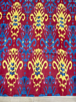Two contemporary silk ikat panels woven in Uzbekistan.
Sizes are cm 130x210 and 170x170. Available. Beautiful. In lovely condition.
Prices are right. Shipping by Ups at cost price.
Email carlokocman@gmail.com      