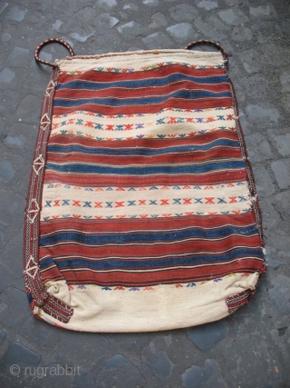 Kilaz ala cuval/storage bag. Cm 70x100 ca. Early 20th century. The Kilaz tribal group lives mainly in some villages north of Bergama, Western Anatolia. Have a quick look at my other pieces,  ...