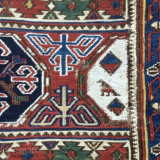 Extremely rare & beautiful. Azerbaijan. North of Baku. Khizy/Xizi. Shirwan? Mafrash sumack side/long panel. Datable 1860/80sh. Collectors/Museum item. Now available. P.S. According to "Mafrash", the well known book by Siawosch Azadi and  ...