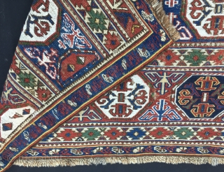 Extremely rare & beautiful. Azerbaijan. North of Baku. Khizy/Xizi. Shirwan? Mafrash sumack side/long panel. Datable 1860/80sh. Collectors/Museum item. Now available. P.S. According to "Mafrash", the well known book by Siawosch Azadi and  ...