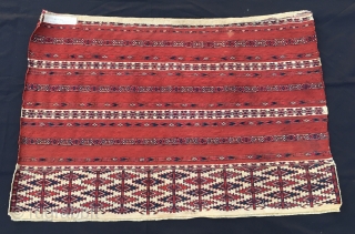 Turkmen Tekke Ak Cuval.
Ak is white in Turkic/Turkish. This is a wonderful tribal item, antique, really beautiful, in great condition. Cm 75x110. Most beautiful, finest, best pattern, best colors, best condition. Previous  ...