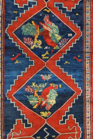 This is a lovely antique Caucasian rug from Karabagh area, datable to the end of 19th/beginning of the 20th century. Great, floral & abstract pattern, good colors, some old restorations. size is  ...