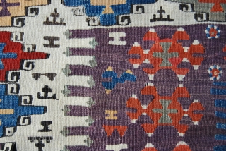 Western Anatolia kilim fragment. Aydin area. Size is cm 77x77. Second half 19th century. Great colors. See more pics on fb: https://www.facebook.com/media/set/?set=a.10152675583659258.1073741953.358259864257&type=1

           