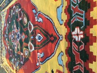 Central Anatolia Dobag era kilim. Cm 140x205. Best wool, best colors, best weaving. Fantastic yellow, green, madder red, etc..... 16th century rug pattern.
Never used, in top conditions. Reasonably priced: € 999 plus  ...