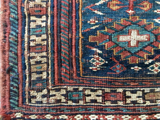 Afshari sumack mafrash side panel. Cm 30x55 ca. Probably 1890 if not earlier. This bag travelled a lot in the years, going from collector to collector. I had Sale price. Offers welcome.
Please  ...