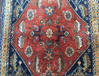 SUMMER SALE!
Qashqai full pile khorjin bag face. 
Cm 60x64 
Early 20th century. if not earlier. 
Beautiful, proportioned, interesting and... not expensive. 
Natural dyes. 
In good condition. 
The numbering on the back might  ...
