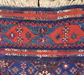 Aleppo❤️ Kilim.
This is the so called Aleppo kilim strip, 
when Aleppo was part of the Ottoman empire.
Cm 90x290.
Great age, most probably mid 19th century, if not even earlier!
Fantastic colors❤️. Lovely pattern❤️.
Several minor  ...