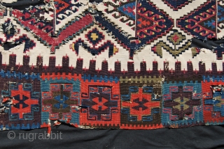 Wonderful East Anatolian kilim fragment. Cm 190x120 ca. At least early 19th century. Fantastic dyes. Wool, cotton, metal thread. 
See more pics on fb: http://www.facebook.com/media/set/?set=a.10151115881319258.496610.358259864257&type=1

        