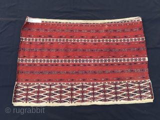 Turkmen Ak (white in Turkic/Turkish) Cuval Tekke. This is a wonderful tribal item, antique, really beautiful, in great condition. Cm 75x110. 
Most beautiful, finest, best pattern, best colors, best condition.
Previous owner/collector decided  ...