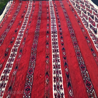 Turkmen Ak (white in Turkic/Turkish) Cuval Tekke. This is a wonderful tribal item, antique, really beautiful, in great condition. Cm 75x110. 
Most beautiful, finest, best pattern, best colors, best condition.
Previous owner/collector decided  ...