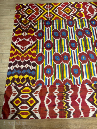 Contemporary silk ikat panel woven in Uzbekistan. Size is cm 170x170. Available. Beautiful. In lovely condition. Price is great. Shipping by Ups at cost. Email carlokocman@gmail.com       