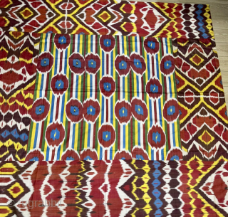 Contemporary silk ikat panel woven in Uzbekistan. Size is cm 170x170. Available. Beautiful. In lovely condition. Price is great. Shipping by Ups at cost. Email carlokocman@gmail.com       