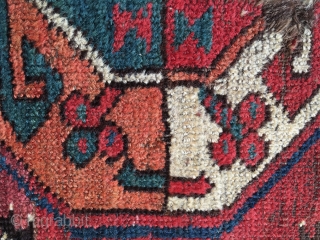 Small Turkmen rug fragment. Not relevant but for the great colors. Size is cm 18x53. Mid 19th c.
               