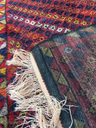 This Yatak or sleeping rug is from Konya area. Size is cm 132x186. Great size, great, unusual pattern. High pile, lovely color combination, very good condition. Colors: imo some are natural, some  ...
