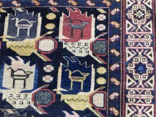 Shirwan Kuba with Kufic border fragment.
Antique, rare, beautiful. 
Available emailing to carlokocman@gmail.com
                     
