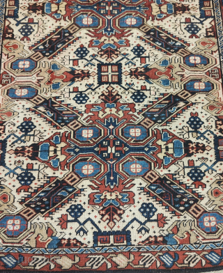 Shirwan Zeikhur rug, Azerbaijan. 
Size is cm 102x147 
Age could be 1920/1930 or probably earlier. 
In very good condition, almost perfect, with no restorations at all. 
Sale on behalf of the heirs  ...