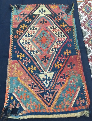 2 Yastik faces. Central Anatolia, probably Sivas. Cm 50x94 & 49x83. Vintage left, antique right. Good cond left, a bit wrecked right. Both beautiful. Get them mounted. € 290 plus shipping for  ...