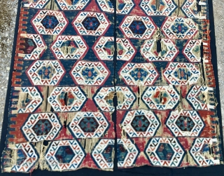 Get one or both fragment strips. Almost certainly Nigde area, Cappadocia, Central Anatolia. Cm 60x175 each. Datable 1860/18800. Great pattern, great colors, rare, collector's item.        