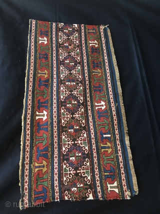 We all know that the Shahsavan tribal group was actually the best as regards weaving, dying, patterns, creativity, etc. Here we have a great Shahsavan Sumack mafrash long panel. Size is cm  ...