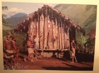 Papua New Guinea Cult house engraved wooden panel. Cm 145/56 in ca. Field collected mid 20th century by a Dutch collector in the Sepik river area mountains. Very hard wood, clay and  ...